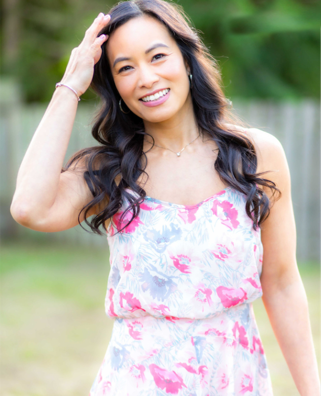 Shannon Colcher outside in a dress